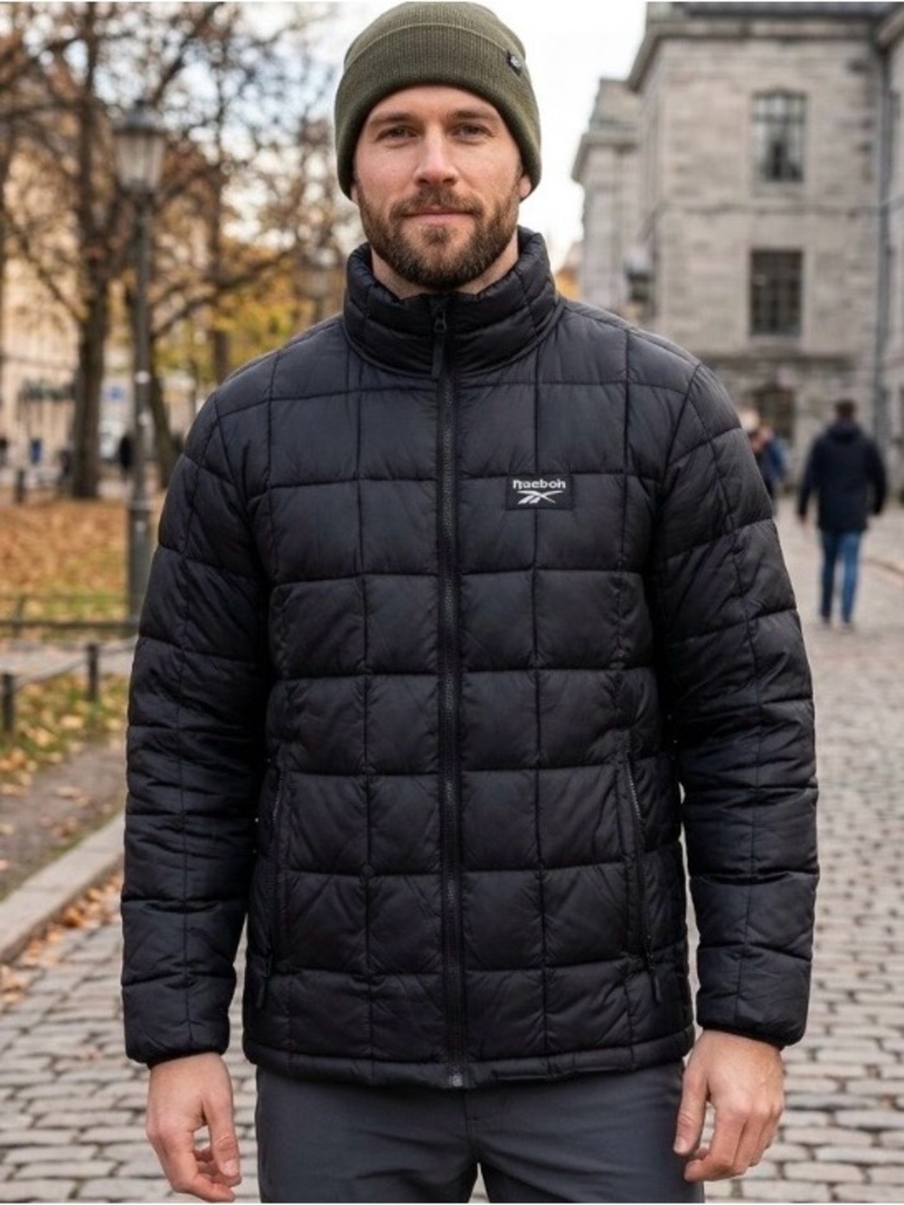 Reebok Men's Quilted Black Puffer Jacket